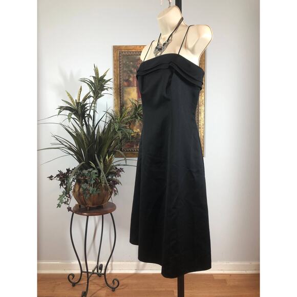Jump Apparel Dress Women Size 7 Black Spaghetti Strap Fit Flare Party Formal - Picture 3 of 7